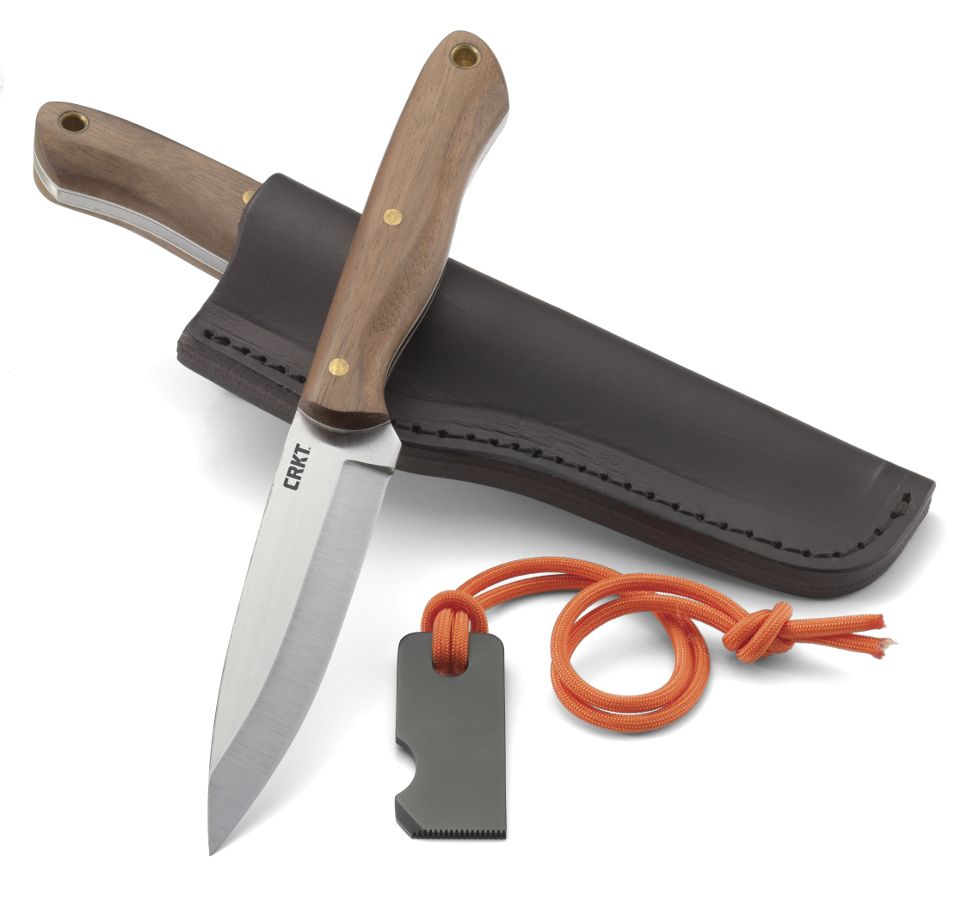 Asystent otwierania: Nie | Ostrze ząbkowane: Nie | Futerał: Skórzana kabura | Opakowanie: Pudełko kartonowe | Waga (g): 150 | Rodzaj ostrza:: Drop point | Stal: Stal karbonowa 1075 | Wykończenie ostrza: Satynowe | Grubość ostrza (cm): 0.35 | Rękojeść: Drewno orzecha | Twardość materiału ostrza::: 50-55 HRC | Projektant: Abe Elias | Długość całkowita (cm): 23.3 | Blokada ostrza: Ostrze stałe | Długość ostrza (cm): 11.5 - LifeGun.pl Nóż myśliwski CRKT 3760 Saker-10