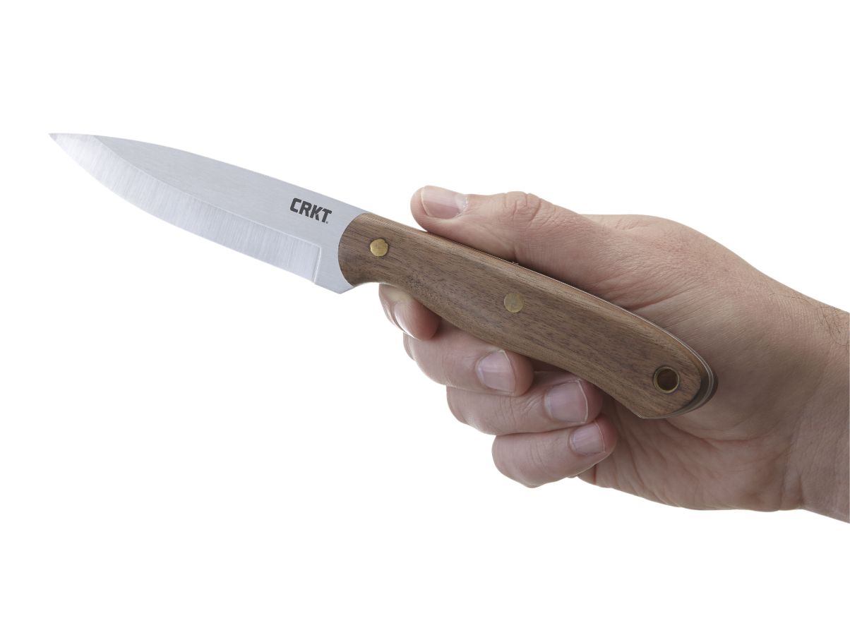 Asystent otwierania: Nie | Ostrze ząbkowane: Nie | Futerał: Skórzana kabura | Opakowanie: Pudełko kartonowe | Waga (g): 150 | Rodzaj ostrza:: Drop point | Stal: Stal karbonowa 1075 | Wykończenie ostrza: Satynowe | Grubość ostrza (cm): 0.35 | Rękojeść: Drewno orzecha | Twardość materiału ostrza::: 50-55 HRC | Projektant: Abe Elias | Długość całkowita (cm): 23.3 | Blokada ostrza: Ostrze stałe | Długość ostrza (cm): 11.5 - LifeGun.pl Nóż myśliwski CRKT 3760 Saker-11