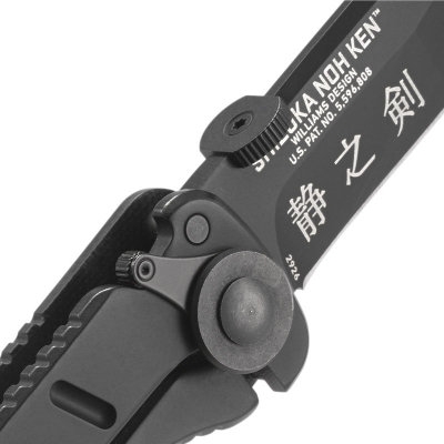Asystent otwierania: Nie | Ostrze ząbkowane: Nie | Futerał: Nie | Opakowanie: Pudełko kartonowe | Waga (g): 119 | Rodzaj ostrza:: Zmodyfikowane tanto | Stal: AUS8A | Wykończenie ostrza: Czarna powłoka ochronna | Długość po złożeniu (cm): 11.5 | Długość ostrza (cm): 9.2 | Twardość materiału ostrza::: 57-59 HRC | Projektant: James Williams | Długość całkowita (cm): 20.9 | Blokada ostrza: Frame Lock + LAWKS | Grubość ostrza (cm): 0.38 | Rękojeść: 420J2 + G10 - LifeGun.pl Nóż składany CRKT 2926 Shizuka Noh Ken-9
