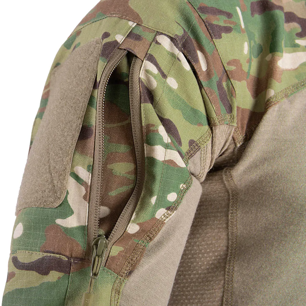 Ognioodporna bluza bojowa NFM GARM™ Combat Shirt MultiCam® FR 2.0. Oddychająca dzianina FR w korpusie, wzmocnione rękawy i karczek z tkaniny FR, panele mesh pod pachami, płaskie szwy i ergonomiczny krój pod kamizelkę. Rozmiary XS–3XL. - LifeGun.pl Bluza taktyczne NFM GARM Combat Shirt Multicam® FR 20 7