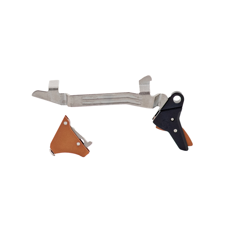 Odkryj wyczynowy spust do Glock Gen 5 Timney Trigger Red Alpha Competition, wytrzymały i precyzyjny, testowany na 10 000 strzałów bez problemu. - LifeGun.pl Spust Timney Glock 5 Bronze Alpha Competition Gen5