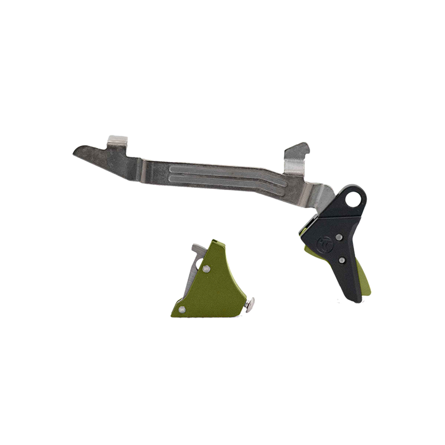 Odkryj wyczynowy spust do Glock Gen 5 Timney Trigger Red Alpha Competition, wytrzymały i precyzyjny, testowany na 10 000 strzałów bez problemu. - LifeGun.pl Spust Timney Glock 5 Green Alpha Competition Gen5