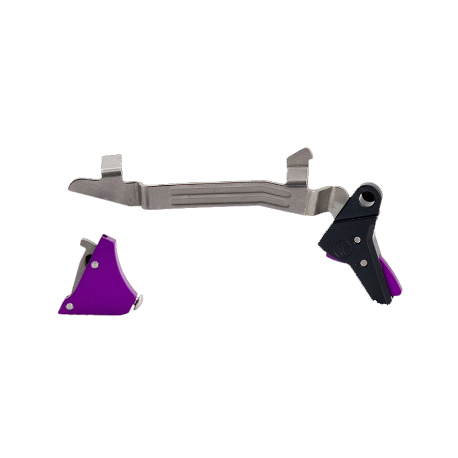 Odkryj wyczynowy spust do Glock Gen 5 Timney Trigger Red Alpha Competition, wytrzymały i precyzyjny, testowany na 10 000 strzałów bez problemu. - LifeGun.pl Spust Timney Glock 5 Purple Alpha Competition Gen5
