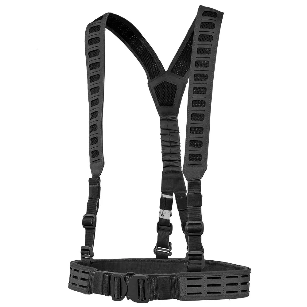 Zestaw nośny pasoszelki taktyczne NFM THOR łączy pas taktyczny z pasoszelkami dla stabilności i równomiernego rozłożenia ciężaru. MOLLE/PALS. - LifeGun.pl Pasoszelki NFM THOR™ Loadbearing Belt System Set MCVS 30 Load bearing belt cobra Raven Black