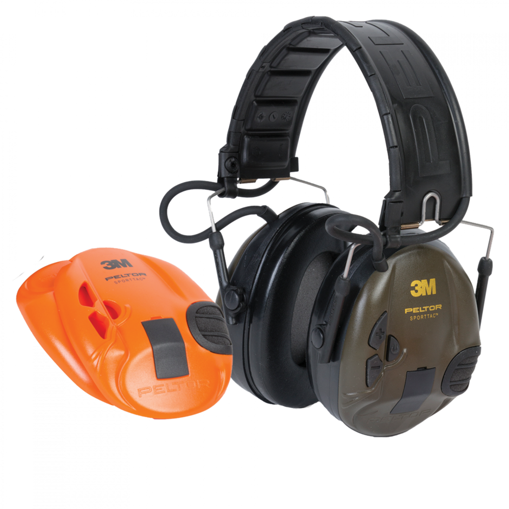 Aktywne ochronniki słuchu Peltor SportTac (Zielony/Pomarańczowy)-1