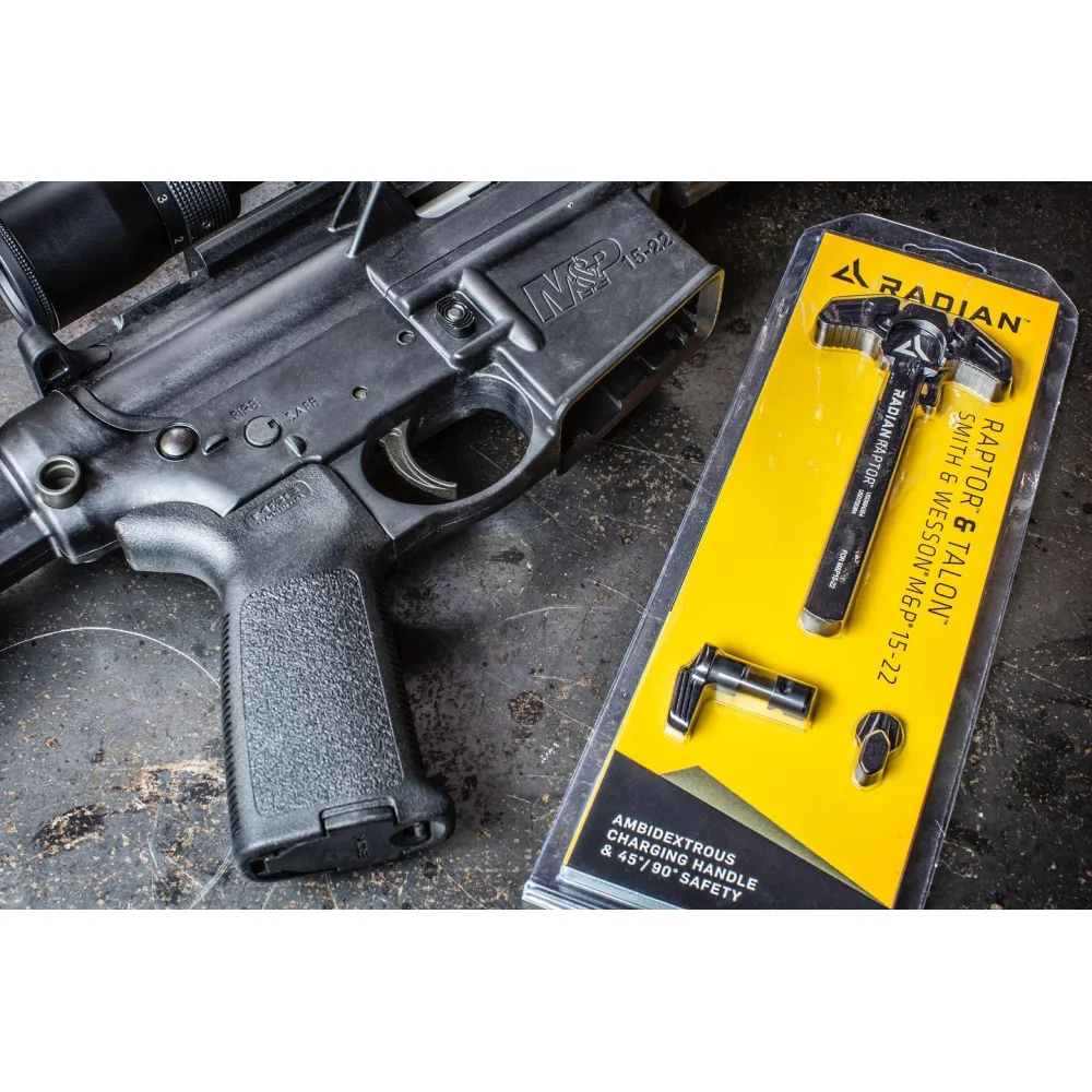 Zestaw obustronnej dźwigni przeładowania Radian Raptor-LT i obustronnych selektorów Talon do S&W MP15-22 1 Zestaw obustronnej dźwigni przeładowania Radian Raptor-LT i obustronnych selektorów Talon do S&W MP15-22