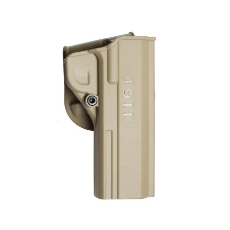 IMI Z8060 to polimerowa kabura dedykowana do pistoletu bądź repliki Colt 1911 .45 ACP Government, z płetwą umożliwiającą montaż kabury na biodrze. Dzięki wykorzystaniu do produkcji mocnego, elastycznego tworzywa sztucznego i jednoczęściowej konstrukcji jest bardzo wytrzymała. Płetwa umożliwia wygodne przypięcie kabury do pasa.Pasuje również do 1911 9mm| 1911 .38 Super | 1911 10mm Auto.Kolor: TAN (piaskowy) - LifeGun.pl Kabura IMI Z8060 1911 .45 ACP GOVERNMENT SIZE TAN-1