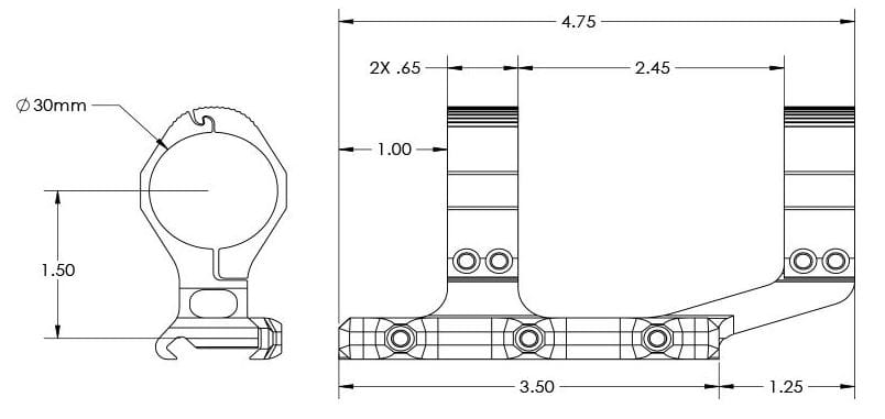 Ultralekki Montaż do optyki - Aero Precision Ultralight 30mm Scope Mount, Extended, color FDE 3 m3 1.jpg