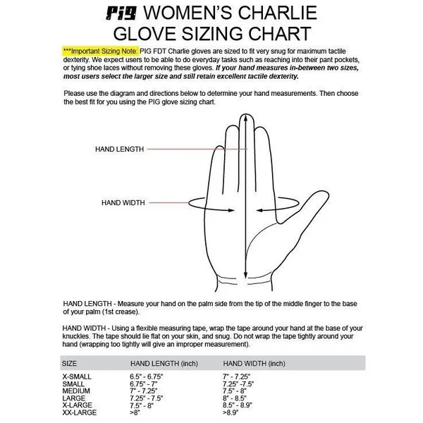 pig fdt charlie womens glove black p
