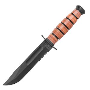 Ka-Bar - Nóż Short USMC - Ząbkowany - Brązowy - 1252-1