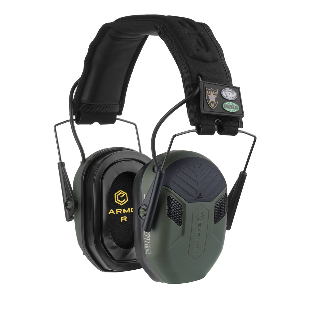 Earmor - Aktywne ochronniki słuchu M300X - Licencja IPSC - Foliage Green - M300X-FG-1
