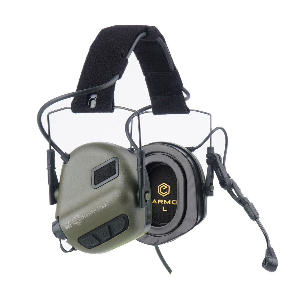 Earmor - Aktywne ochronniki słuchu M32X-MOD4 - Foliage Green - M32X-FG(PLUS)-1