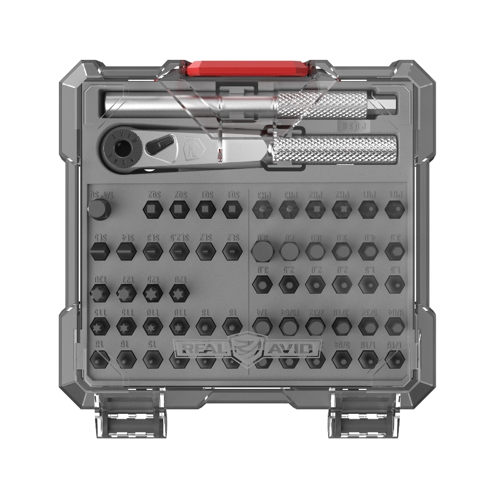 Real Avid - Narzędzia rusznikarskie X3 Driver 57-Piece Gunsmithing Bit Set - 56 bitów - AVX3GBS57 1 Real Avid - Narzędzia rusznikarskie X3 Driver 57-Piece Gunsmithing Bit Set - 56 bitów - AVX3GBS57-1