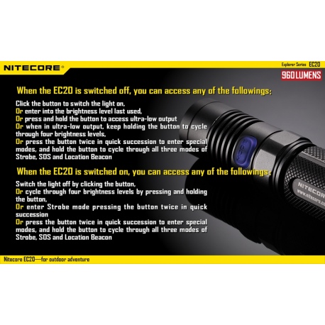 Latarka Nitecore EC20 Explorer 960 Lumenów 9 Latarka Nitecore EC20 Explorer 960 Lumenów-9