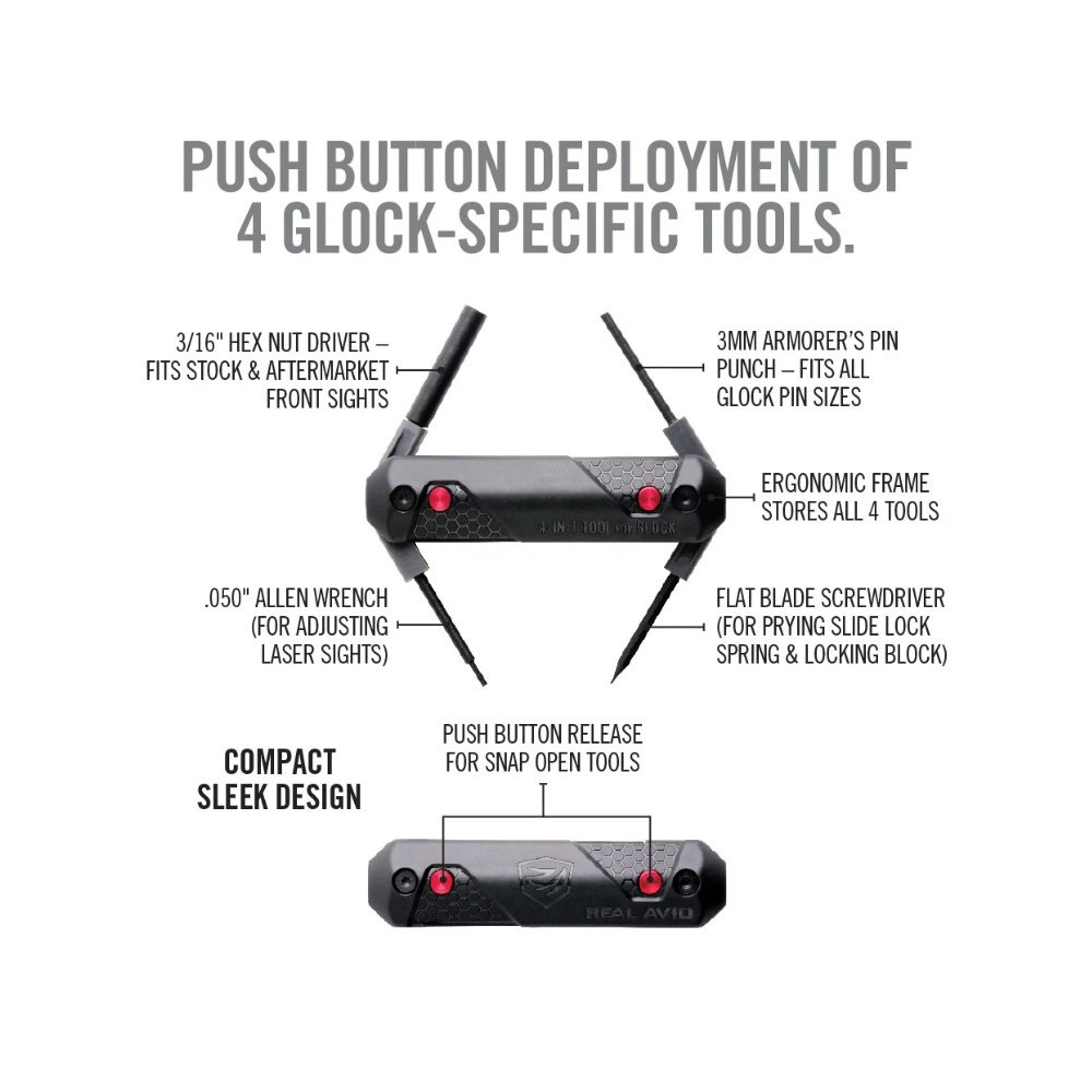Real Avid - Przyrząd 4-in-1 Tool do pistoletów Glock - Czarny - AVGLOCK41 3 Zdjęcie 3 — SPC-28081