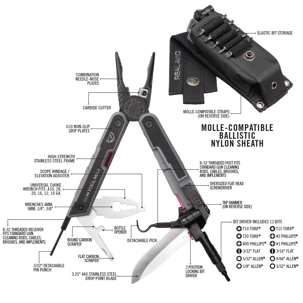Real Avid - Multitool do konserwacji broni Gun Tool Max - Czarny - AVGTMAX 2 Zdjęcie 3 — SPC-28089