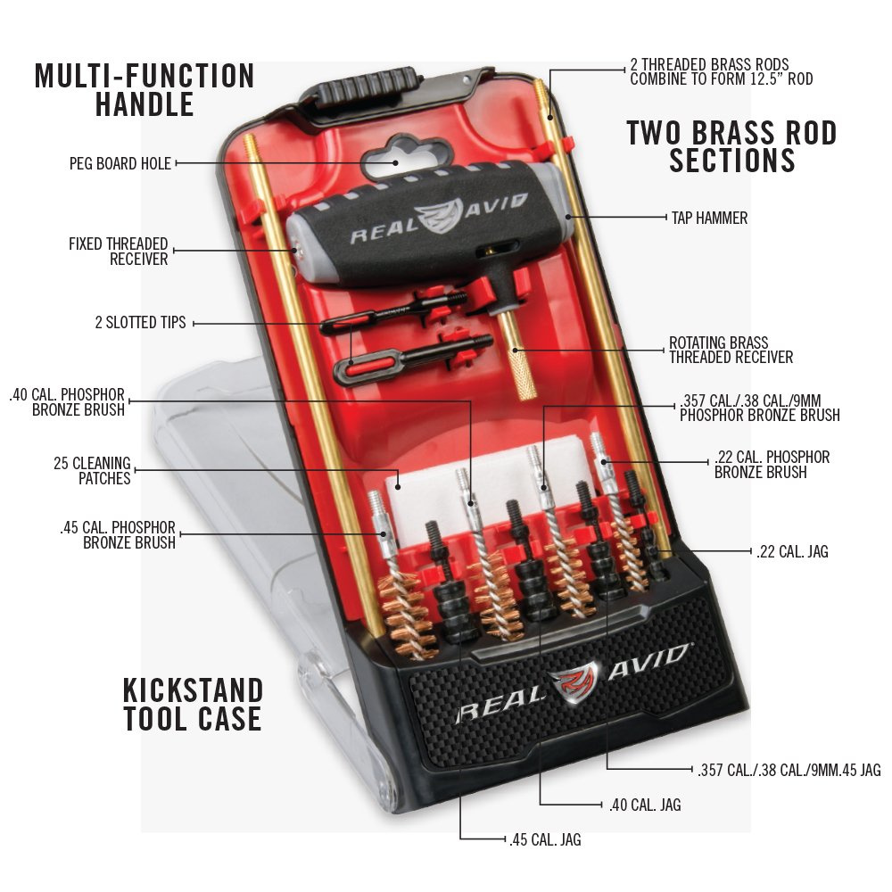 Real Avid - Zestaw do czyszczenia broni Gun Boss® Pro - Handgun Cleaning Kit - AVGBPRO-P 4 Zdjęcie 5 — SPC-28114
