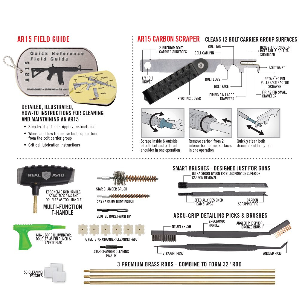 Real Avid - Mata rusznikarska z zestawem narzędzi Master Cleaning Station™ - AR-15 - AVMCS-AR 5 Zdjęcie 5 — SPC-28117