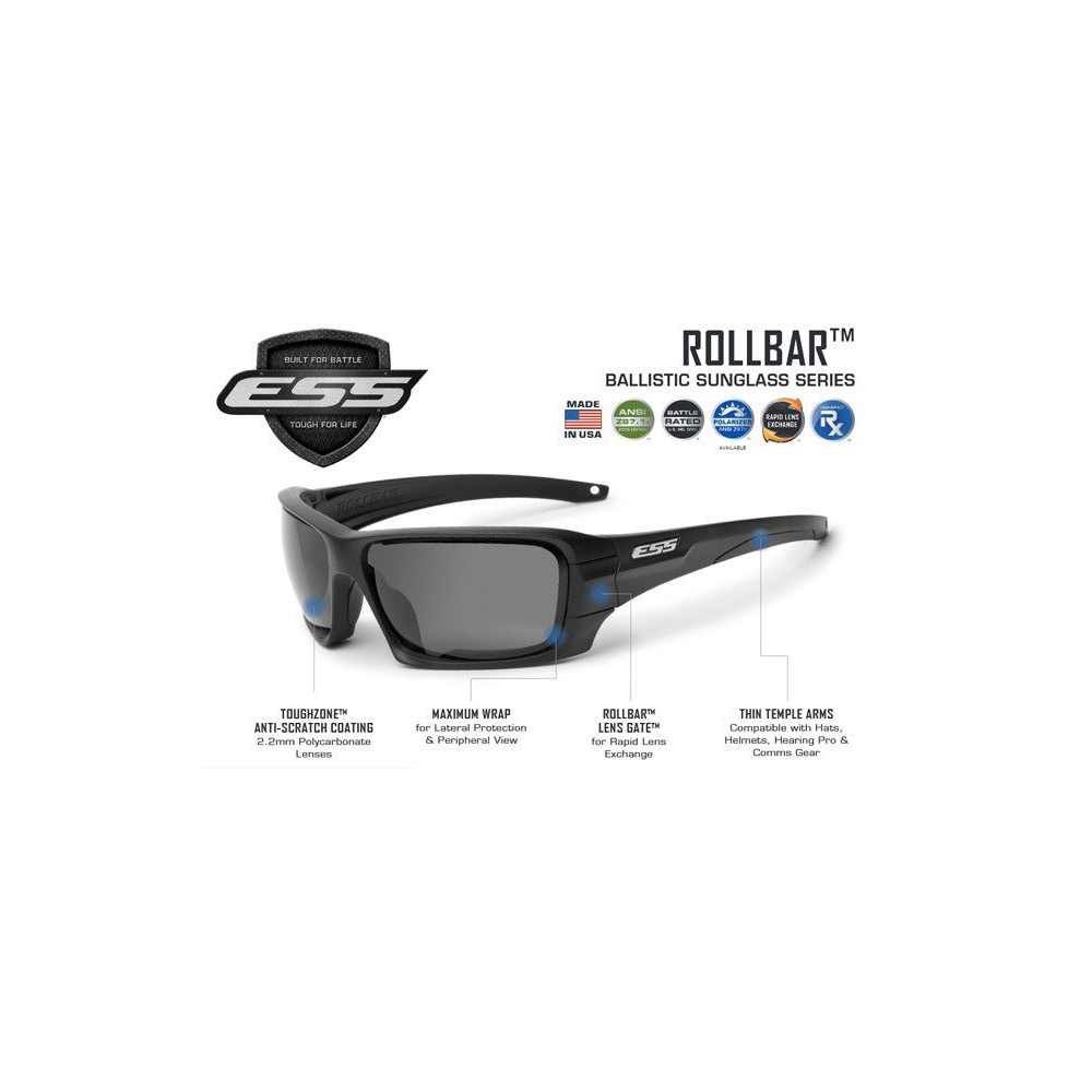 ESS - Rollbar Tactical Subdued Logo Kit - Czarne - Clear / Smoke Gray - EE9018-05 5 Zdjęcie 5 — SPC-17072