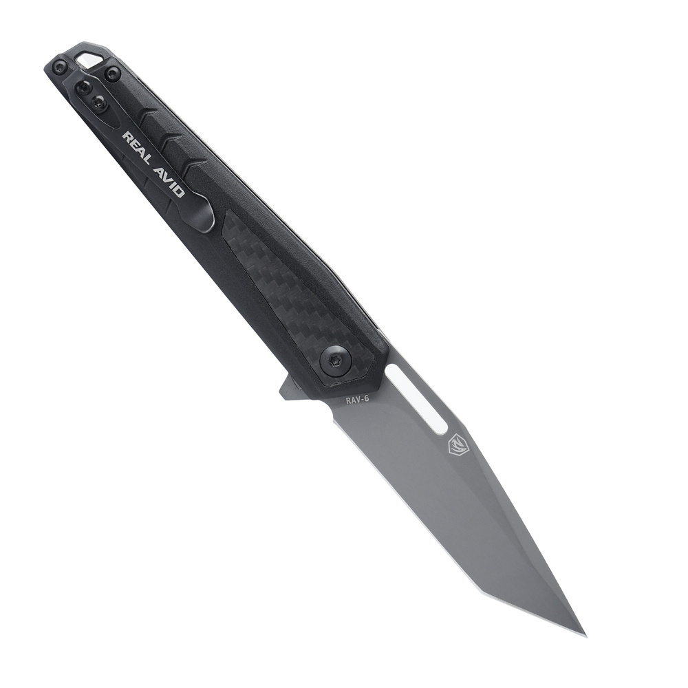 Real Avid - Nóż składany EDC RAV-6 - Aluminium - Włókno węglowe - Tanto - Czarny - AVRAV6 3 Zdjęcie 3 — SPC-42761