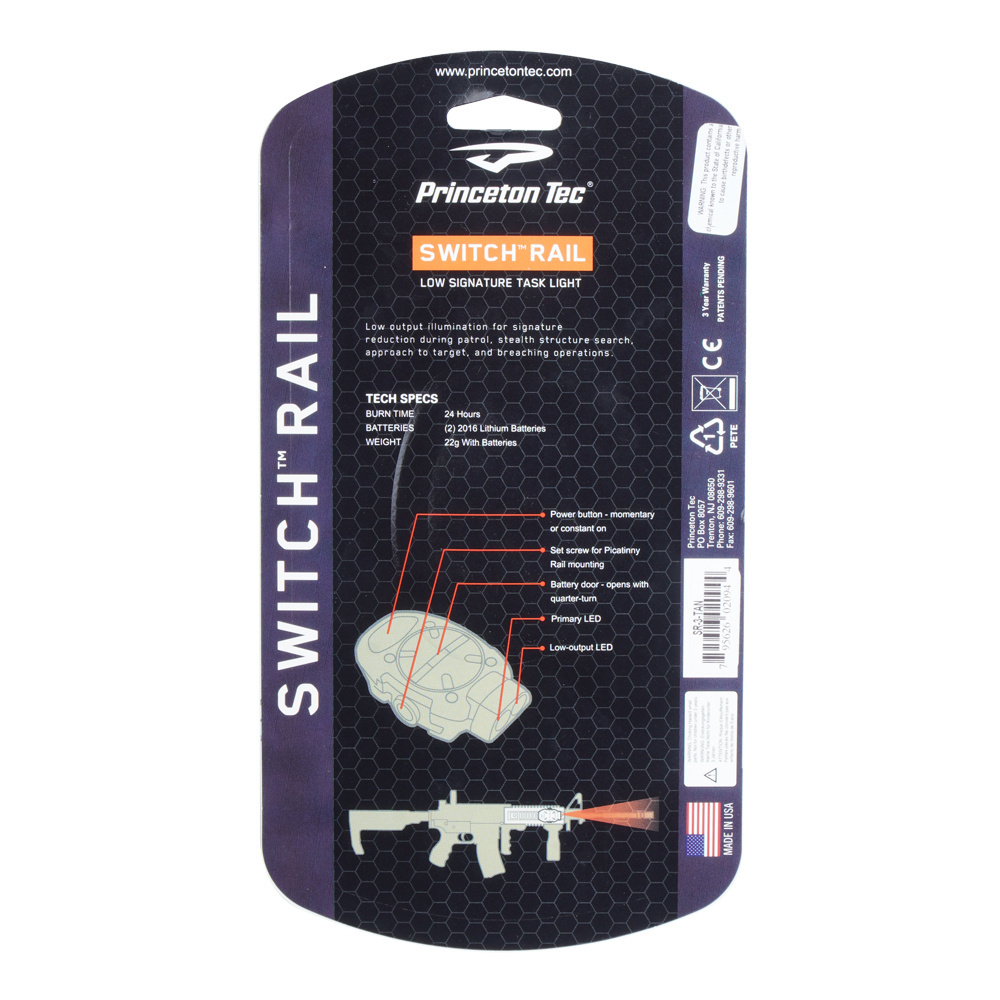 Princeton Tec - Latarka taktyczna Switch Rail - Ultrabright LED - Tan - SR-IRW-TAN 4 Zdjęcie 5 — SPC-43636