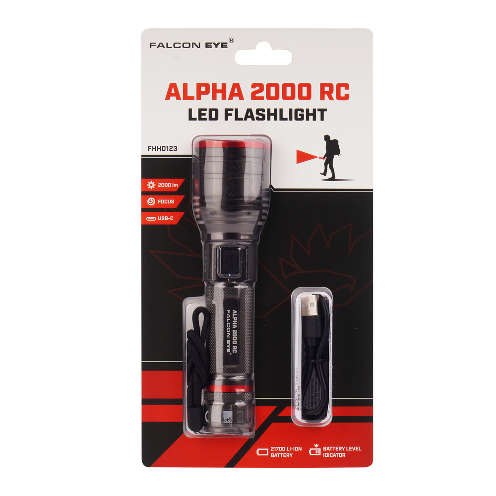 Falcon Eye - Latarka ręczna Alpha 2000 RC - Strobe - Focus - 2000 lm - Czarna - FHH0123 7 Zdjęcie 7 — SPC-45678