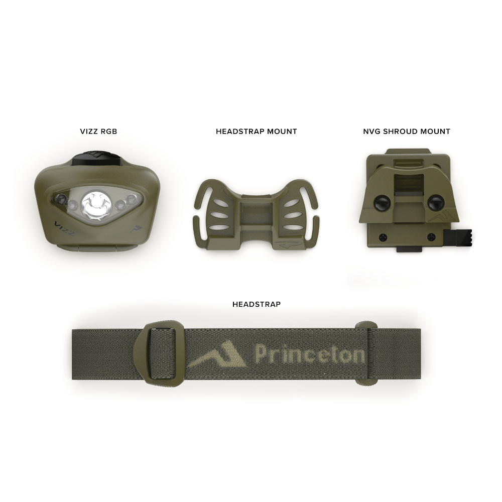 Princeton Tec - Latarka czołowa Vizz 550 RGB MPLS - 550 lm - Olive Drab - VIZZ23-RGB-MPLS-OD 2 Zdjęcie 2 — SPC-46744