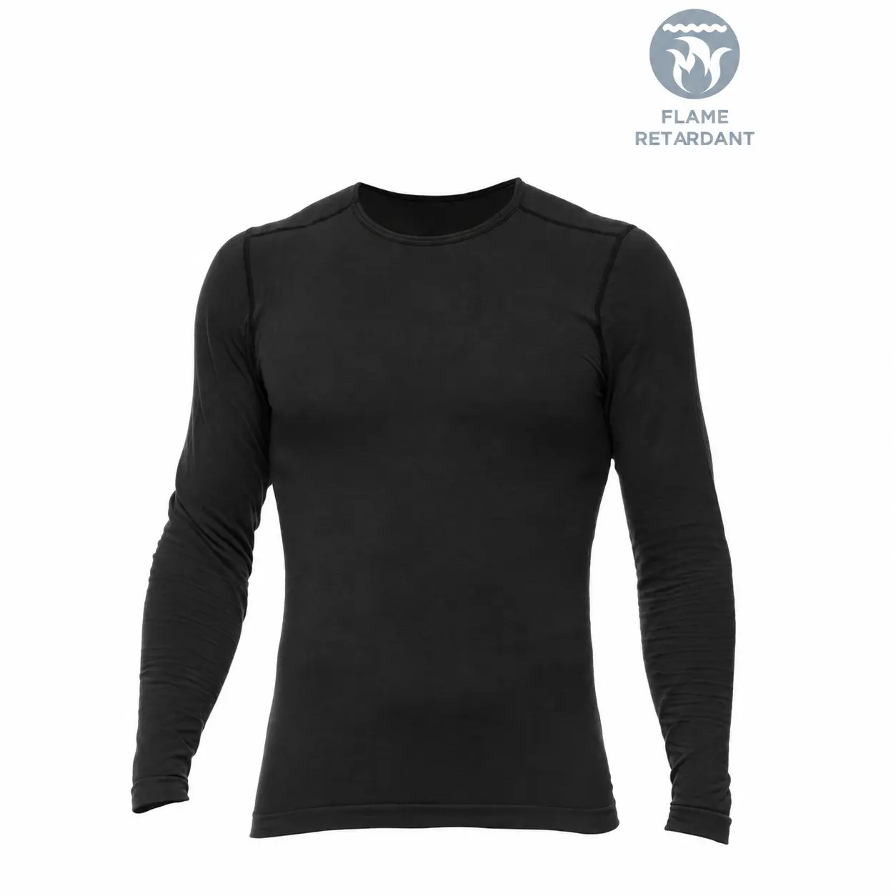 Trudnopalna termoaktywna koszulka z długim rękawem NFM GARM HSO Shirt 2.0 FR 2 Czarna bluza termiczna z oznaczeniem ognioodporności