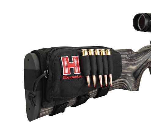 Baka z ładownicą na kolbę LEWORĘCZNA czarna 99113 Hornady 1 big 99108 Cheek Piece Black RH 001.jpg